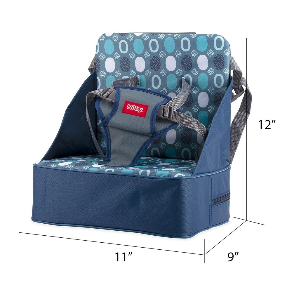 Nuby Easy Go Portable Booster Seat Blue Travel High Chair 9M+ Up to 35 lb
